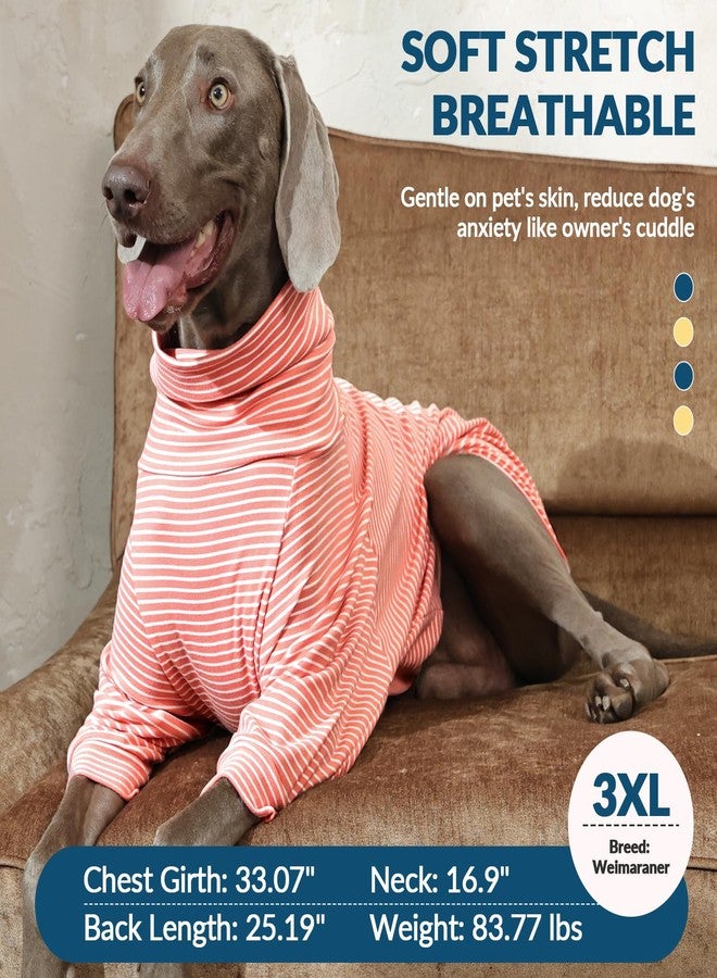 ROZKITCH 2XL Dog Shirt for Large Dogs Male Girl, Lightweight Shirt with Leash Hole, Soft Jumpsuit Loungewear for Indoor Outdoor Dailywear for Golden Retriever, German Shepherd PinkWhite 2XL - Image 5